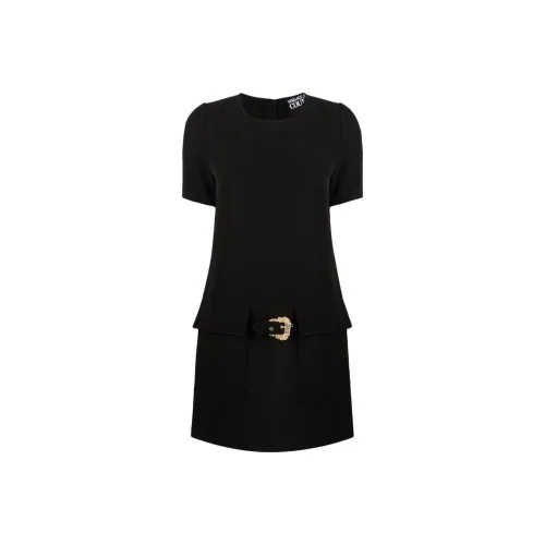 VERSACE JEANS COUTURE Короткое платье с короткими рукавами женское черное