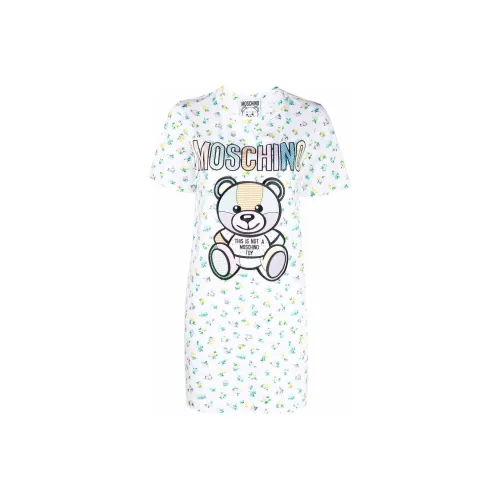 MOSCHINO Белое Женское Короткое Платье с Рукавами
