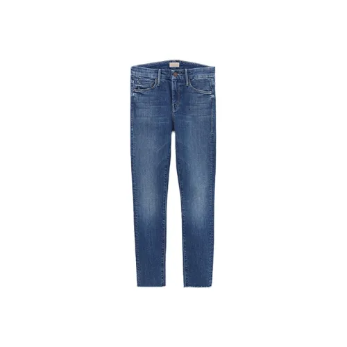 Mother Темно-синие Женские Джинсы