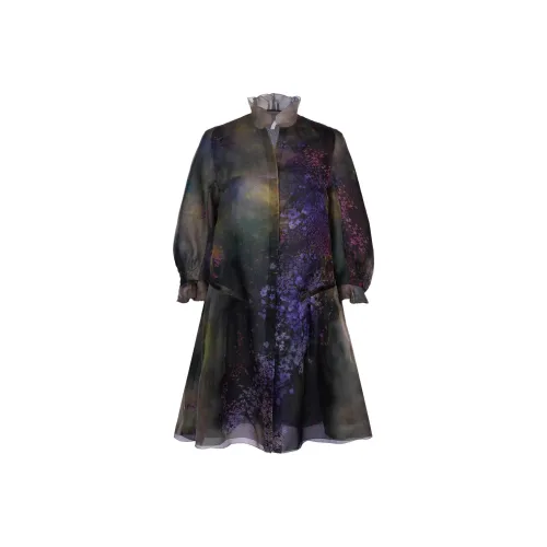 SHIATZY CHEN Black Женские Длинные Платья с Рукавами