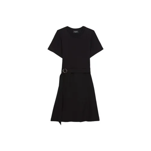 THE KOOPLES Черное Женское Короткое Платье с Рукавами