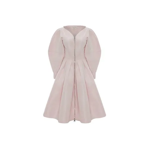 Alexander McQueen Розовые Женские Длинные Платья с Рукавами