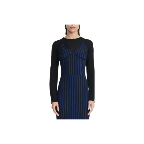 DION LEE Черное Женское Длинное Платье с Рукавами