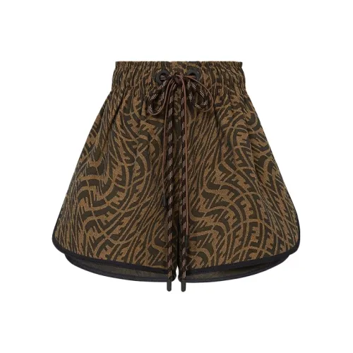 FENDI Коричневые Женские Повседневные Шорты