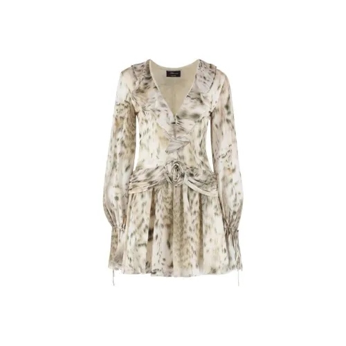 Blumarine Экрю Женские Длинные Платья с Рукавами
