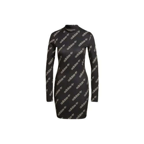 adidas originals Black Женские Длинные Рукава Платья