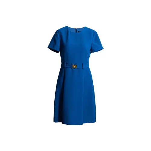 ROEYSHOUSE Короткое платье с короткими рукавами женское синее