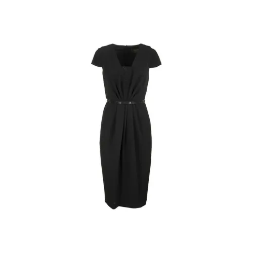 MaxMara Черное Женское Короткое Платье с Рукавами