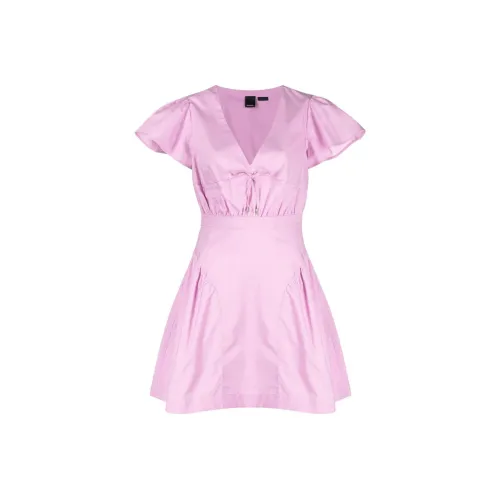 PINKO Розовые Женские Платья с Короткими Рукавами