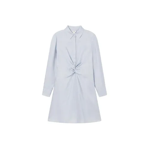 CLUB MONACO Длинное платье с длинными рукавами женское светло-синее