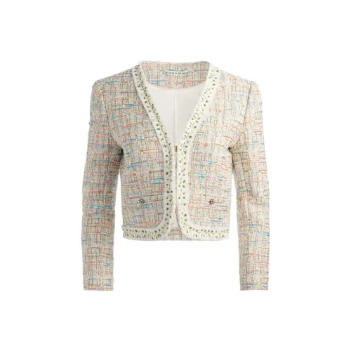 ALICE+OLIVIA Куртки и пальто Женские Серый Белый Многоцветный