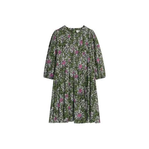 'S MAX MARA Зеленое Женское Длинное Платье с Рукавами