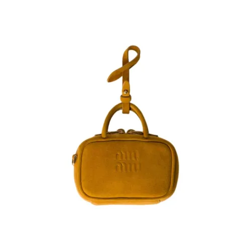 MIU MIU Beau Телячья кожа Сумка через плечо Сумка Мини Женская Горчично-желтая