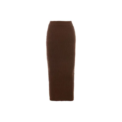 HOUSE OF CB FW23 KNIT Длинная Юбка Женская Шоколад