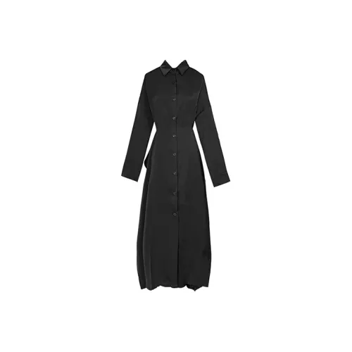 LUYUSHANYU Black Женские Длинные Рукава Платья