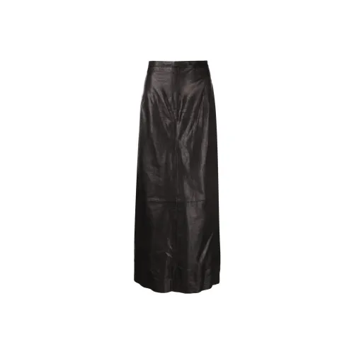 Balenciaga FW22 Кожа Длинная Юбка Женская Черная