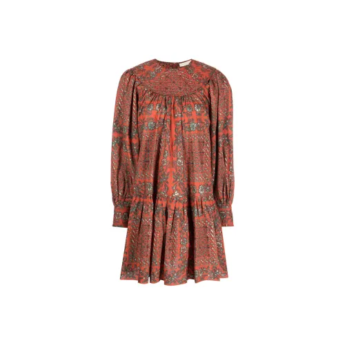 Ulla Johnson Длинное платье с длинными рукавами женское многоцветное