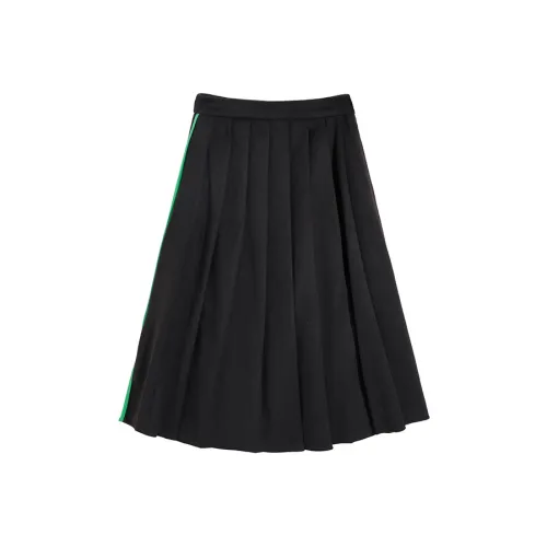 Ouyang Черная Женская Кожаная Длинная Юбка