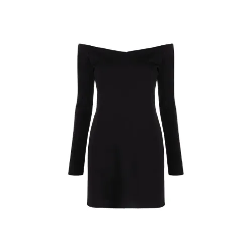 FENDI Длинное платье с длинными рукавами женское черное