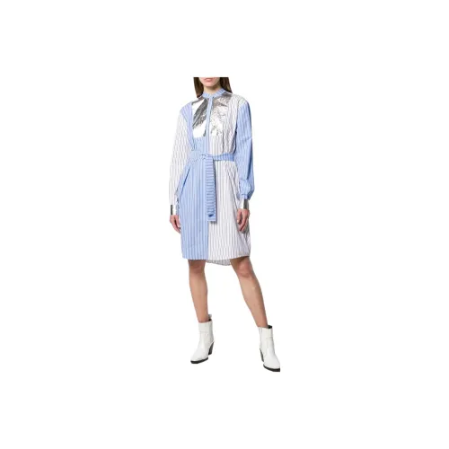 MSGM Многоцветные Женские Длинные Платья с Рукавами