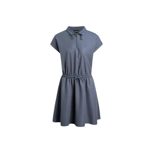 EMPORIO ARMANI Темно-синий Женские Платья с Коротким Рукавом