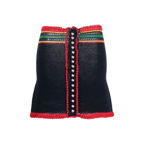 Paco Rabanne KNIT Длинная Юбка Женская Морской Синий