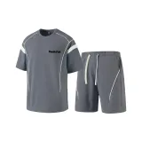 Комплект одежды (Темно-серая рубашка с коротким рукавом + темно-серые шорты)