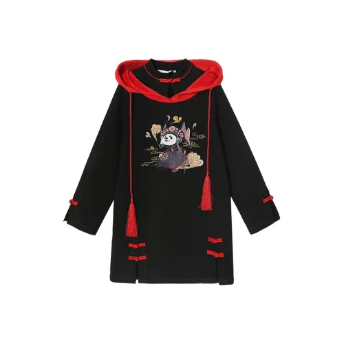 JK&JS Черное Женское Длинное Платье с Рукавами