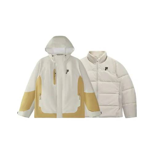 FILA FUSION Хлопковый пуховик женский цвет охровый желтый