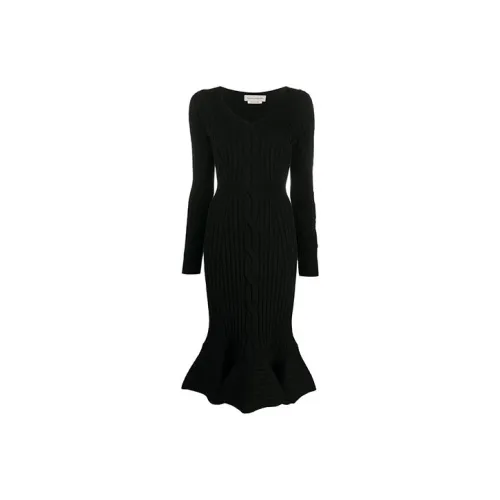 Alexander McQueen Black Женские Длинные Рукава Платья