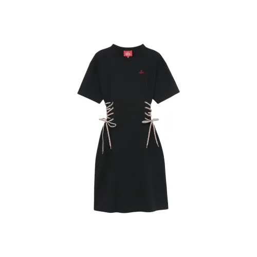 Vivienne Westwood Black Женские Короткие Платья с Рукавами