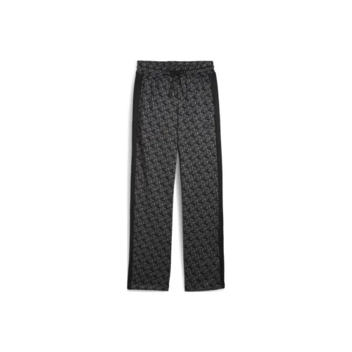 PUMA T7 AOP Straight Нога Track Pants Вязаные Тренировочные брюки Женские Черный