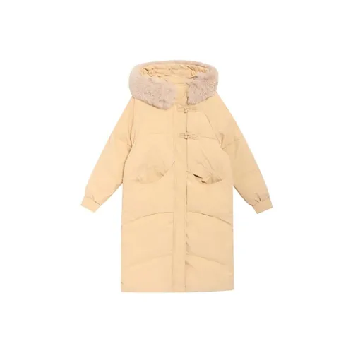 BIFH Хлопковый пуховик женский цвет желтый