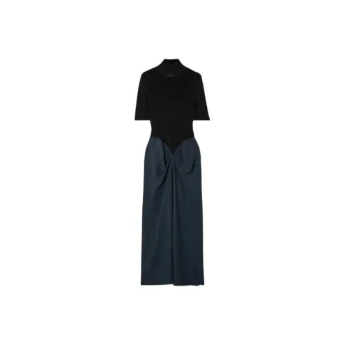 Victoria Beckham Черное Женское Короткое Платье с Рукавами