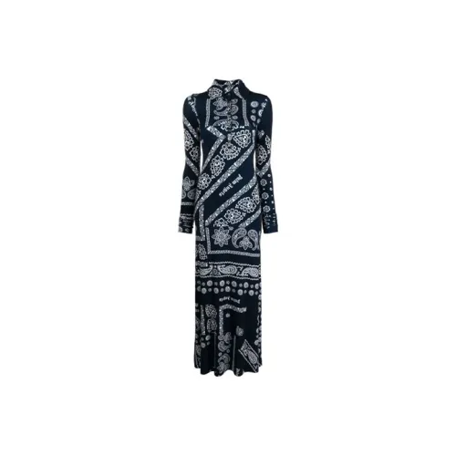 PALM ANGELS Blue Женские Длинные Платья с Рукавами