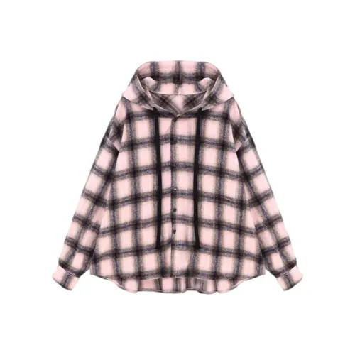 ERIRI Розовая клетка Женские Рубашки