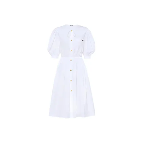 MIU MIU SS22 Короткий рукав Платье Женское Белое