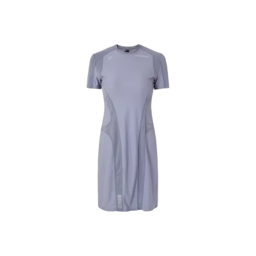 UPON PRO Светло-синий Женские Короткие Платья с Рукавами