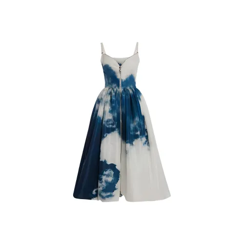 Alexander McQueen Синие Женские Платья без рукавов