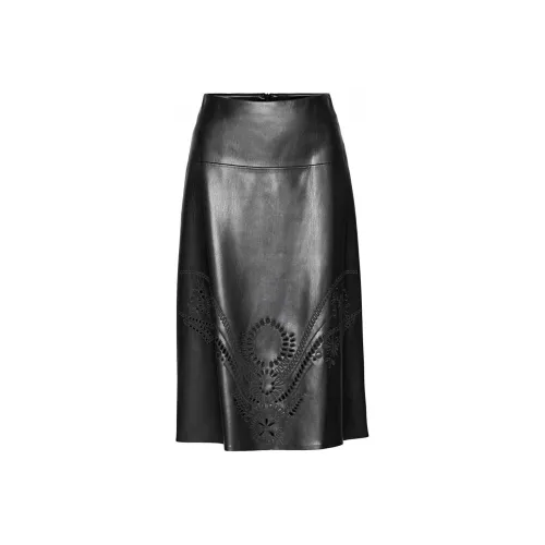 HUGO BOSS Черные Женские Кожаные Длинные Юбки