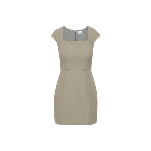 ARITZIA FW24 WILFRED Celeste Платье Короткий рукав Платье Женское Heather Nomad Тауповый Nomad Серый Умбра