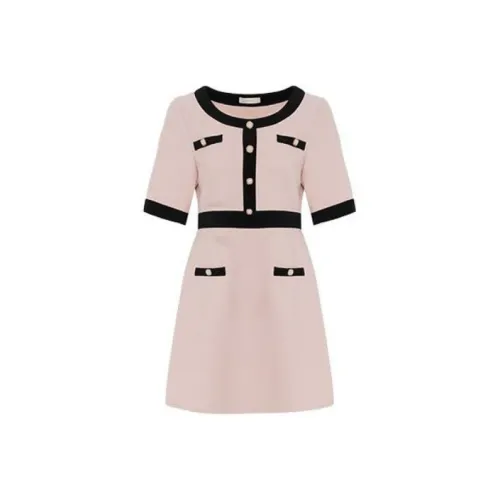 one T Пыльно-розовый Женские Короткие Платья с Рукавами