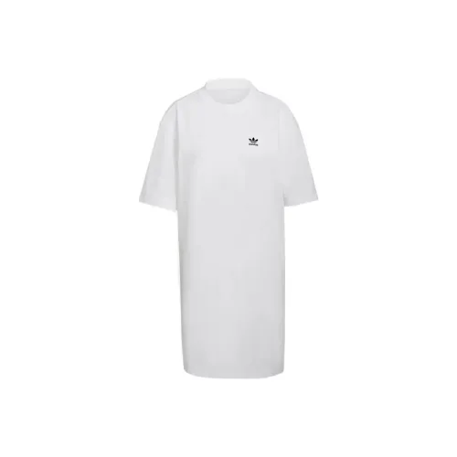 Adidas Originals Короткий рукав Платье Женское Белое