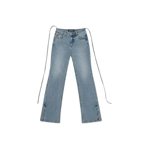 SMFK x Wonderland Винтажный деним синий Женские джинсы