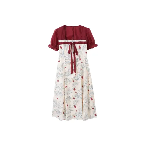 ZUKIZUKI Короткое платье с короткими рукавами женское красное