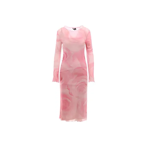 Blumarine Розовые Женские Длинные Платья с Рукавами