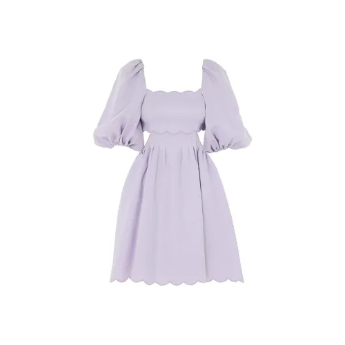 Zimmermann Светло-фиолетовый Женские Короткие Платья с Рукавами