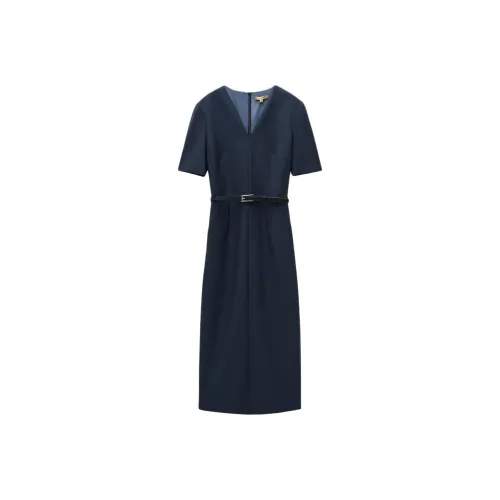 INSUN Короткий рукав Платье Женское Глубокое море Синий