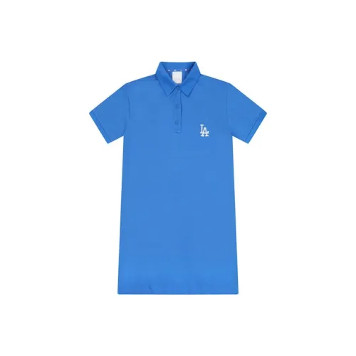 Mlb Base Logo Короткий рукав Платье Женское Синий