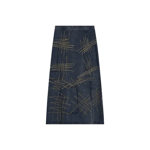 THE SEA LIFE Деним Длинная Юбка Женская